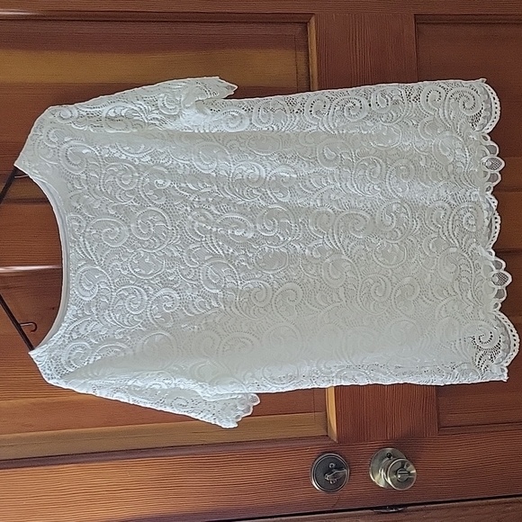 Jessica London Lace Short Sleeve Tops Size 14/16 Like NEW - Picture 4 of 12